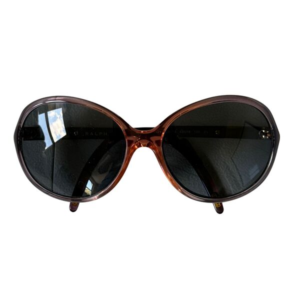 Ralph by Ralph Lauren Oversized Sunglasses RA 5071 Brown Gradient Gold Logo - Picture 1 of 5